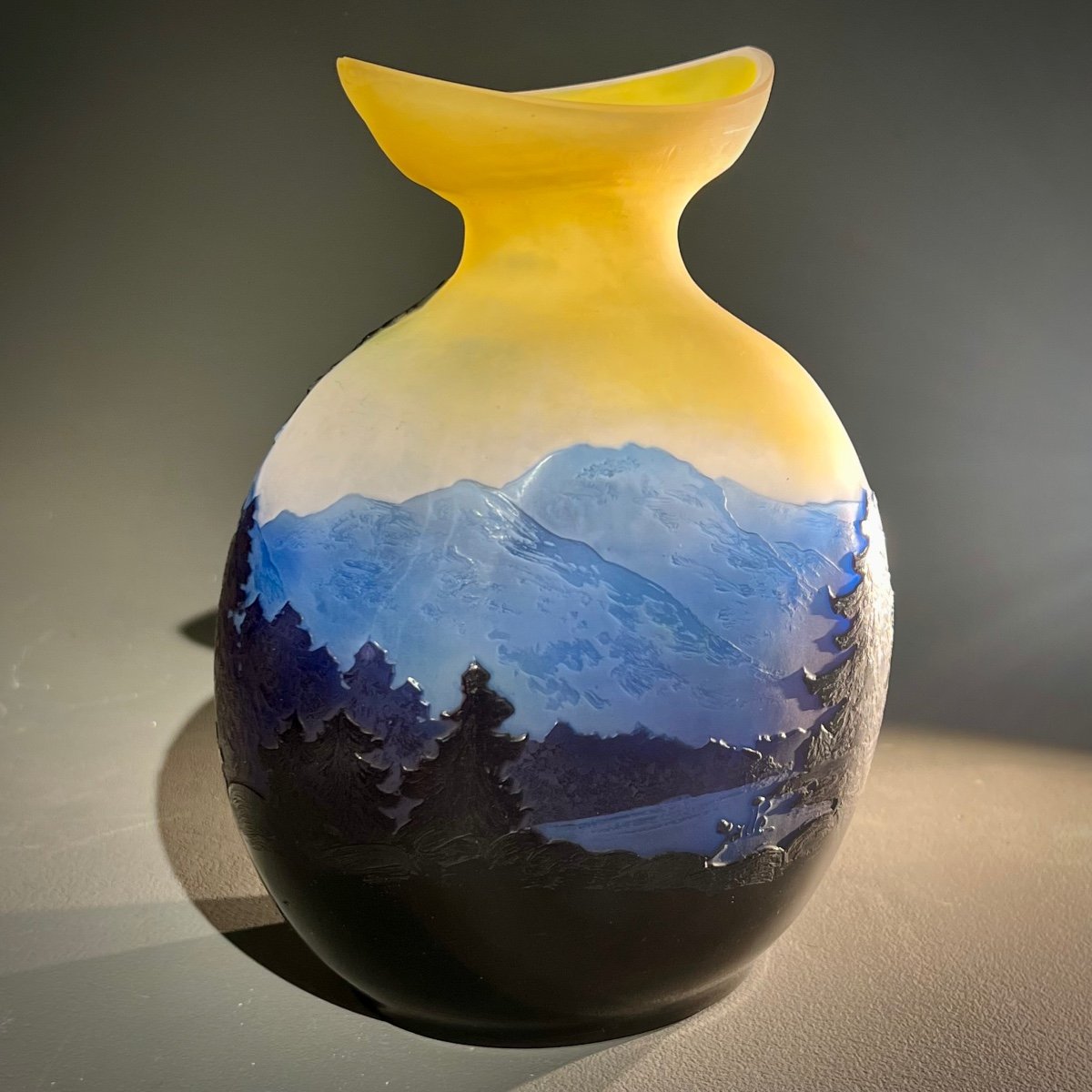 Emile Gallé Vase Decor Lake Como And Alpine Landscape-photo-3