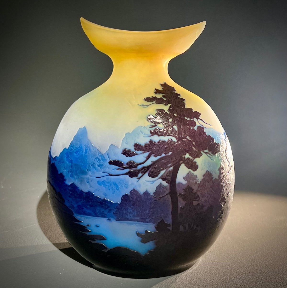 Emile Gallé Vase Decor Lake Como And Alpine Landscape