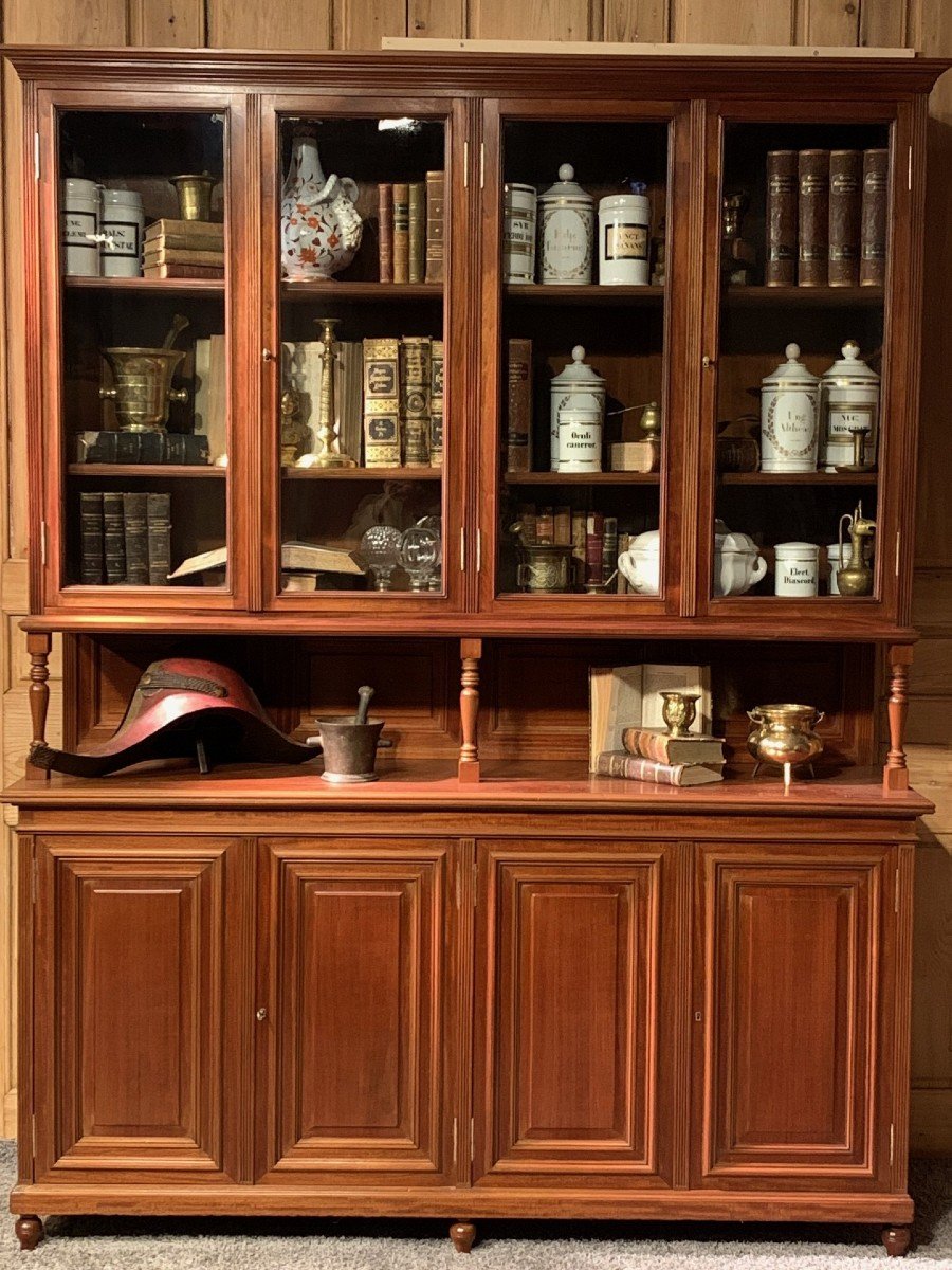 Mahogany Bookcase 4 Doors 19th