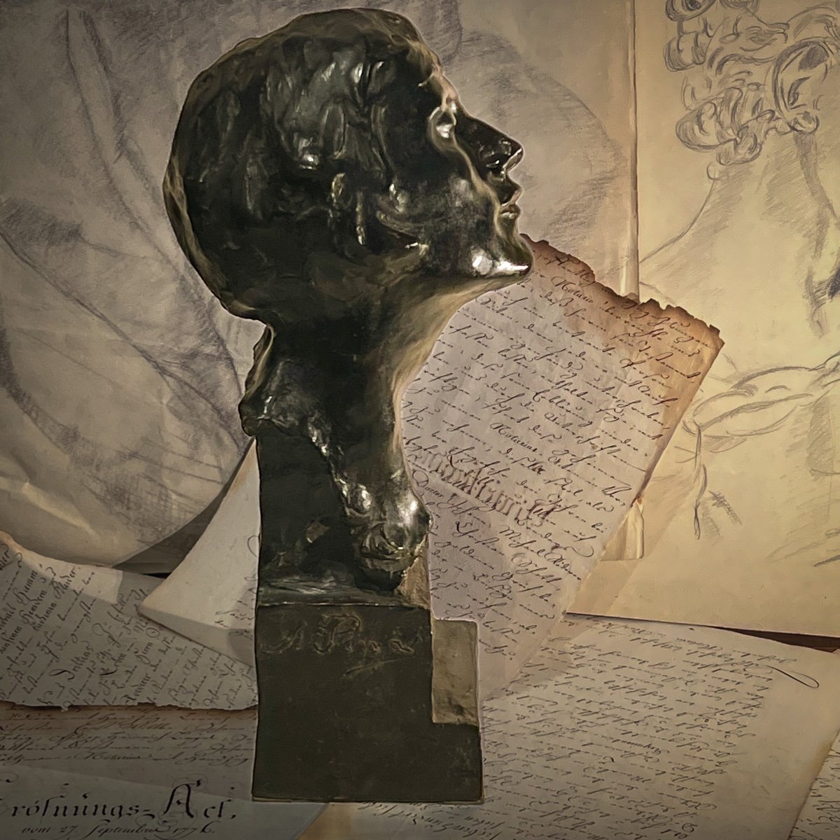 Bronze Bust Alfred Pina (1887-1996) -photo-2