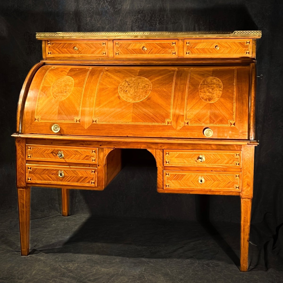 Important 18th Century Castle Cylinder Desk