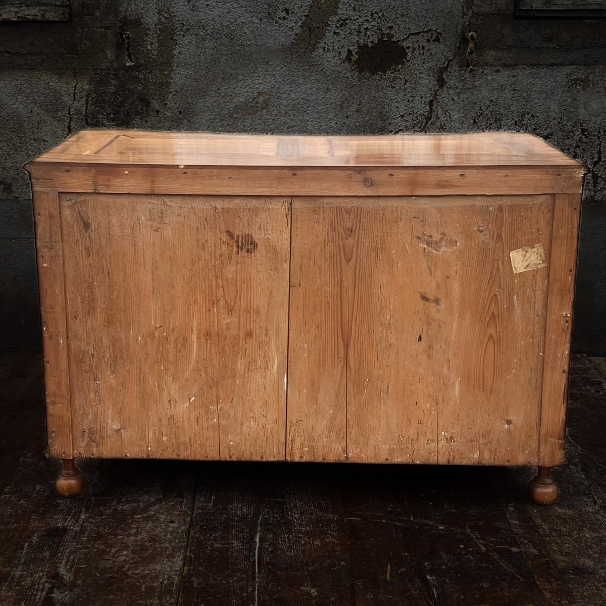 Commode Arbalète Marquetée De Noyer 18 ème-photo-1