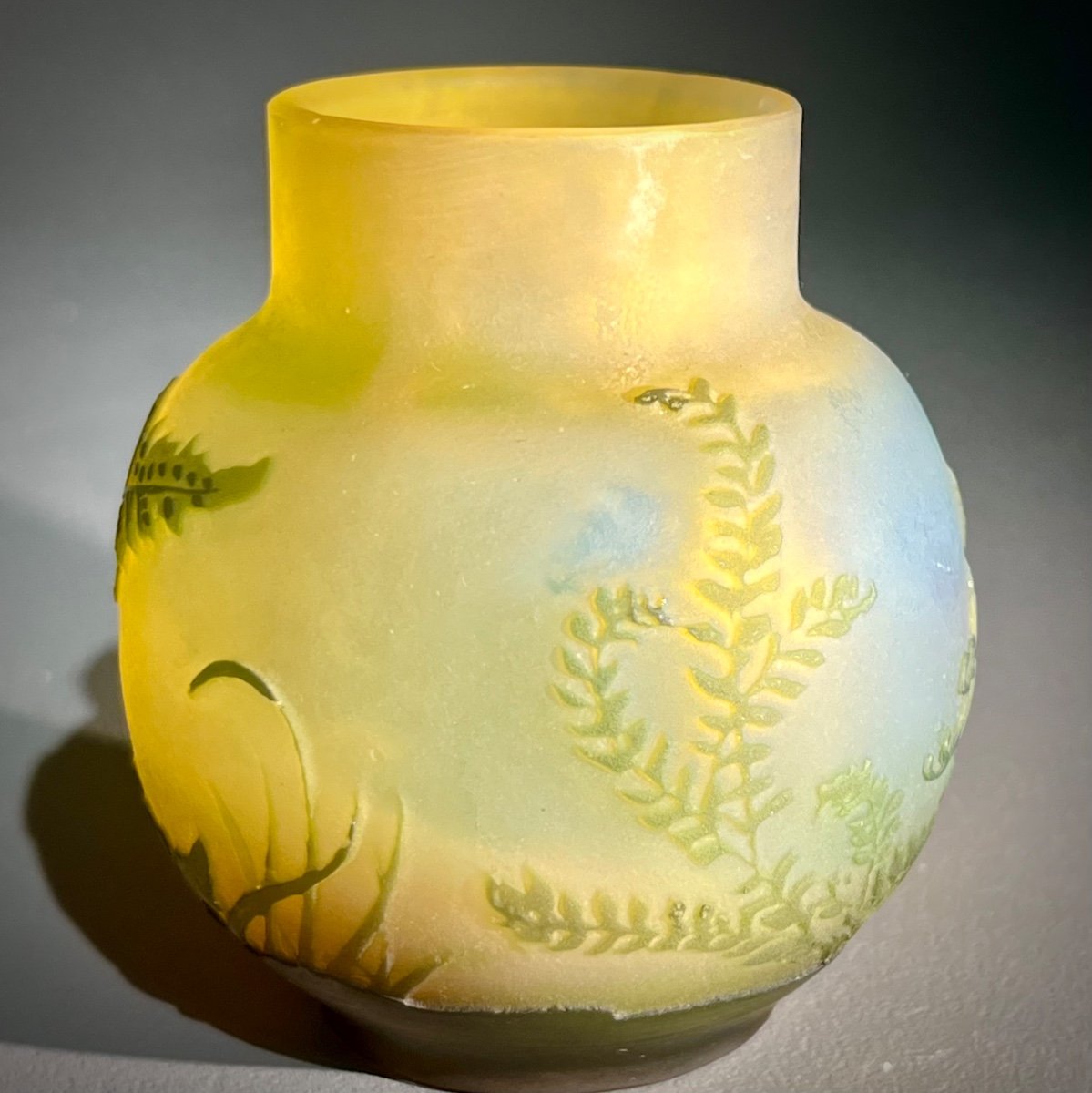 Small Gallé Vase With Ferns -photo-1