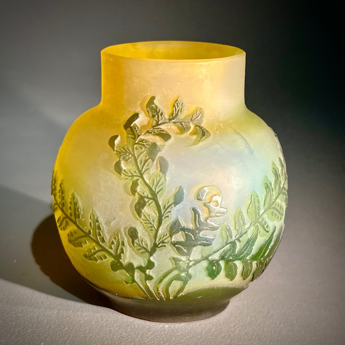 Small Gallé Vase With Ferns 