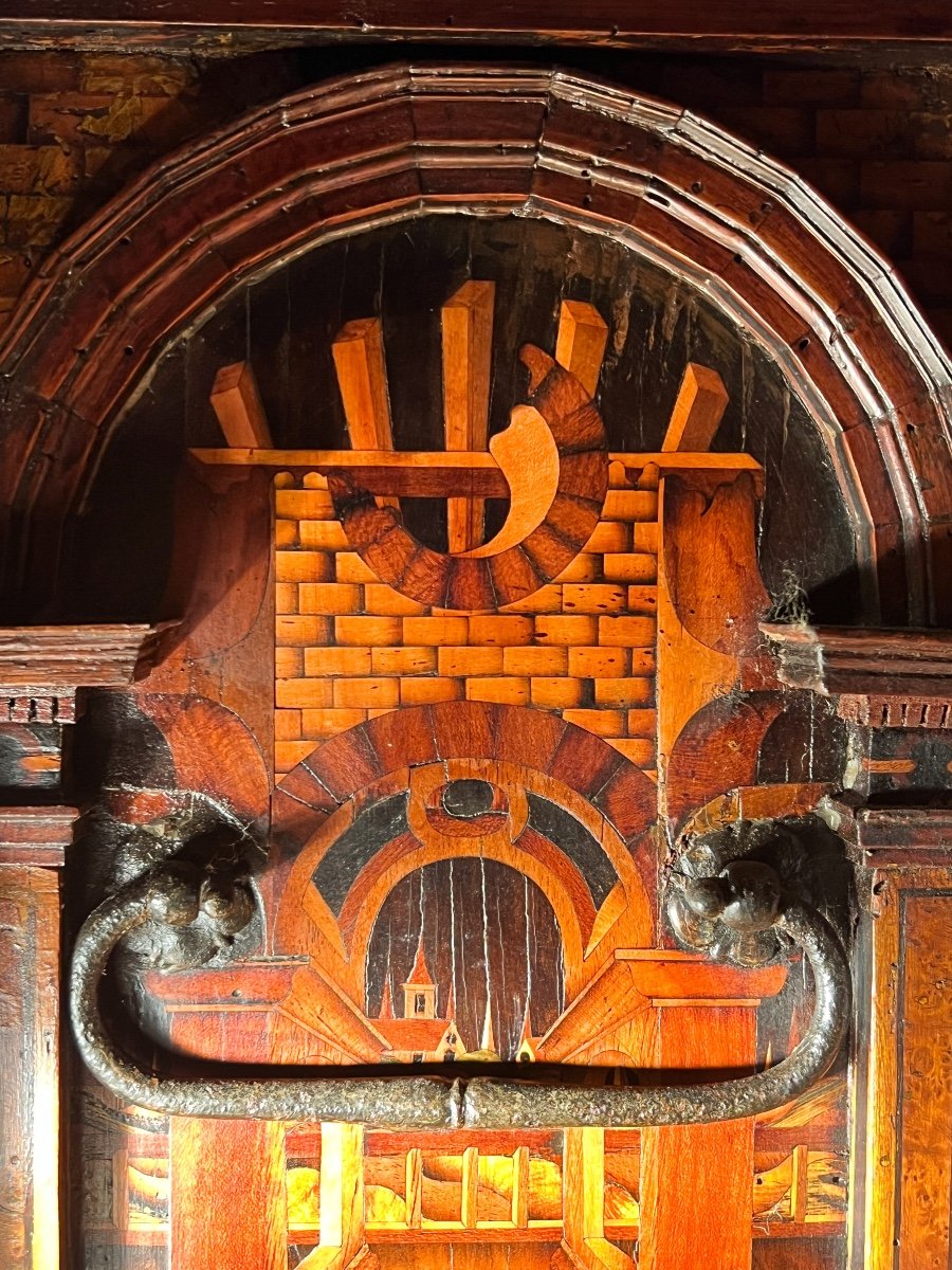 Renaissance Marquetry Architectural Chest -photo-4