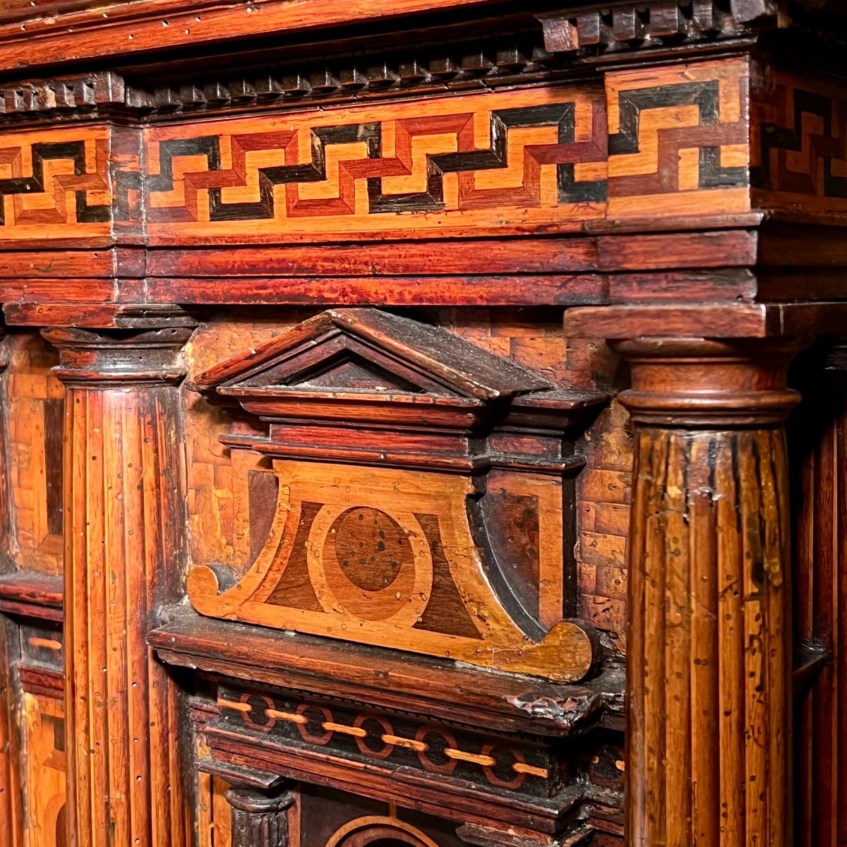 Renaissance Marquetry Architectural Chest -photo-7