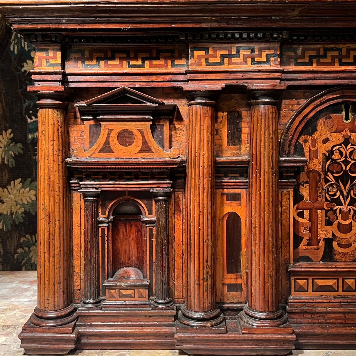 Renaissance Marquetry Architectural Chest -photo-8