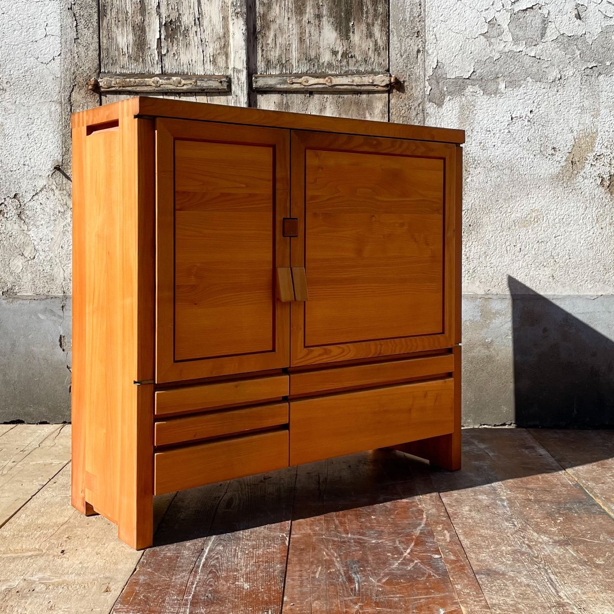 Design Pierre Chapo Buffet Elm R.18.a Circa 1970. -photo-3