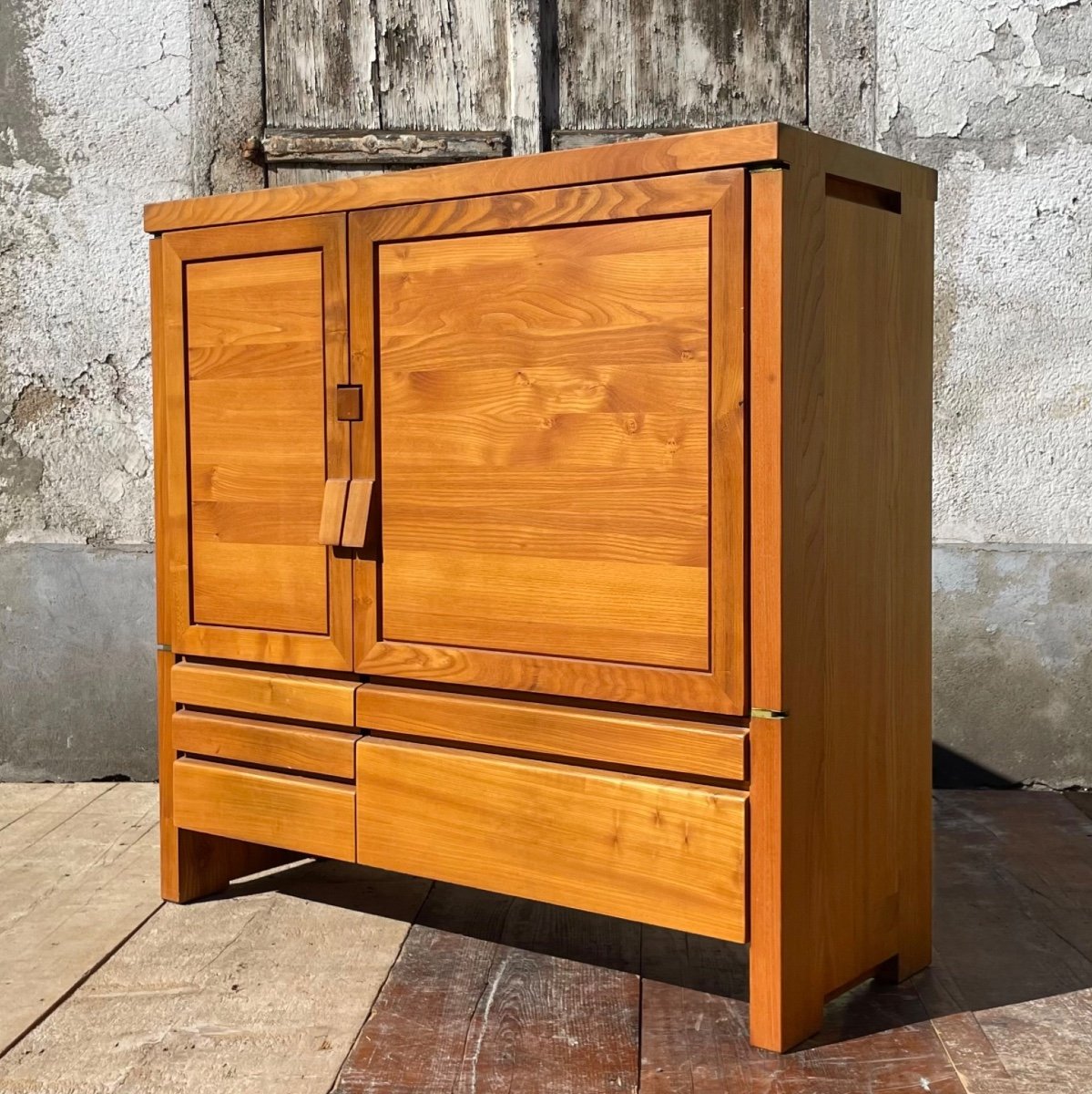 Design Pierre Chapo Buffet Elm R.18.a Circa 1970. -photo-8