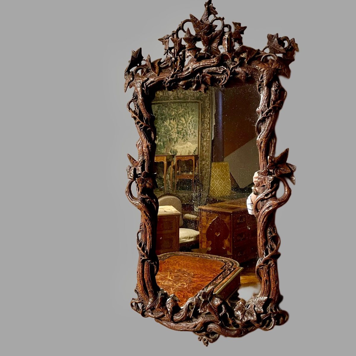 Naturalist Mirror With Ivy, Late 19th Century -photo-1