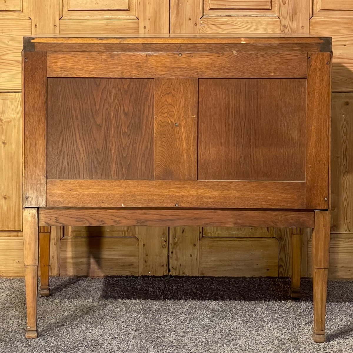 1950s Chest Of Drawers Inlaid Walnut And Burl Wood-photo-4