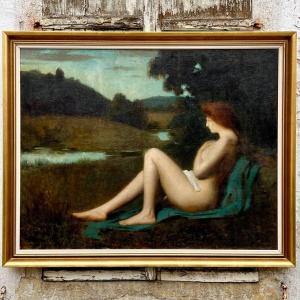 Reverie Large Canvas Signed Auguste Zwiller (1850-1839)