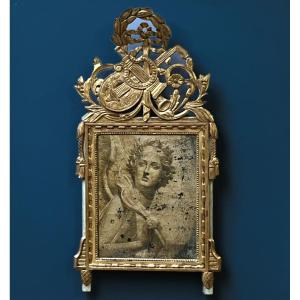 Grand Miroir Louis XVI Bois Doré