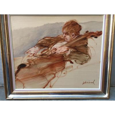 Painting By Claude Weisbuch The Violinist