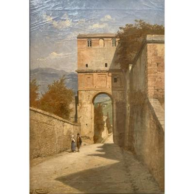 Perouse Or Perugia By Jacques Carabain (1834-1933)