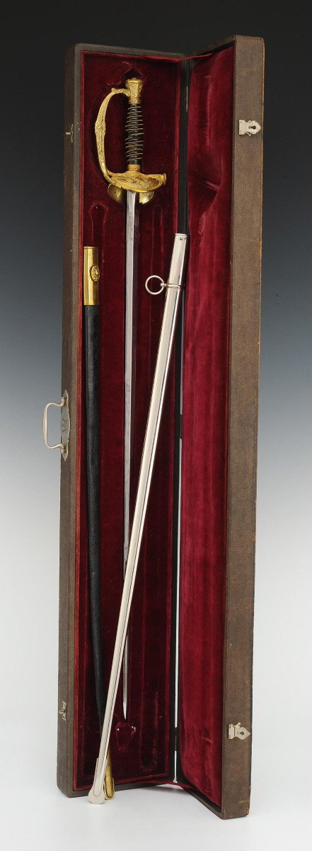 Officer Aide De Camp's Sword Presented In A Case, Second Empire - Third Republic. 