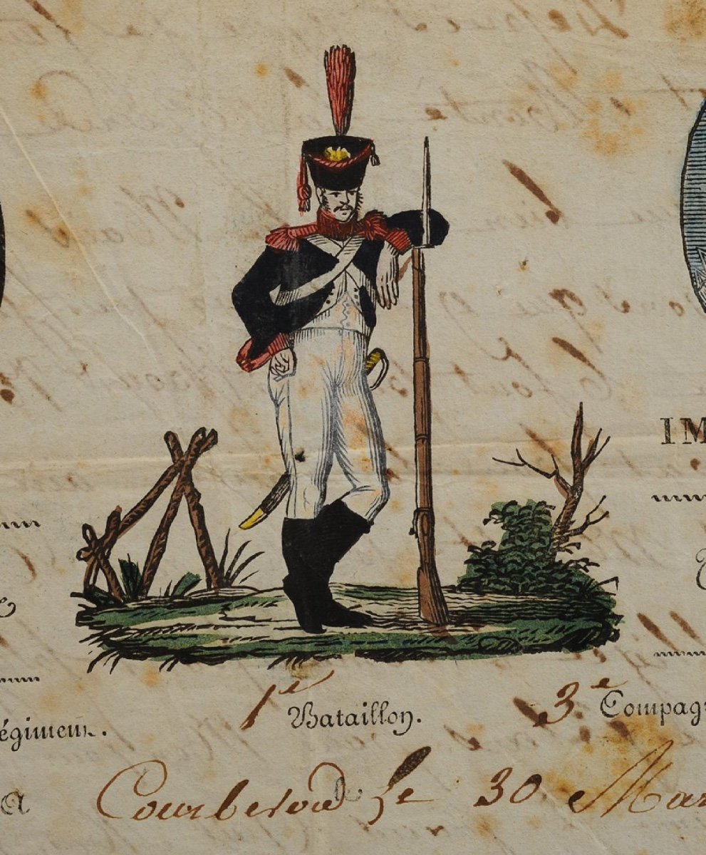 Lettre Couleurs De La Garde Impériale Grenadiers - Tirailleurs Du Soldat Michel 30 Mars 1812-photo-2