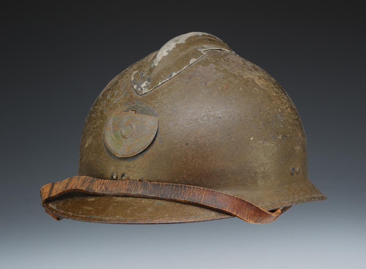 Casque Adrian d'Un Soldat Au 3ème Régiment De Tirailleurs Algériens, Modèle 1926-photo-3