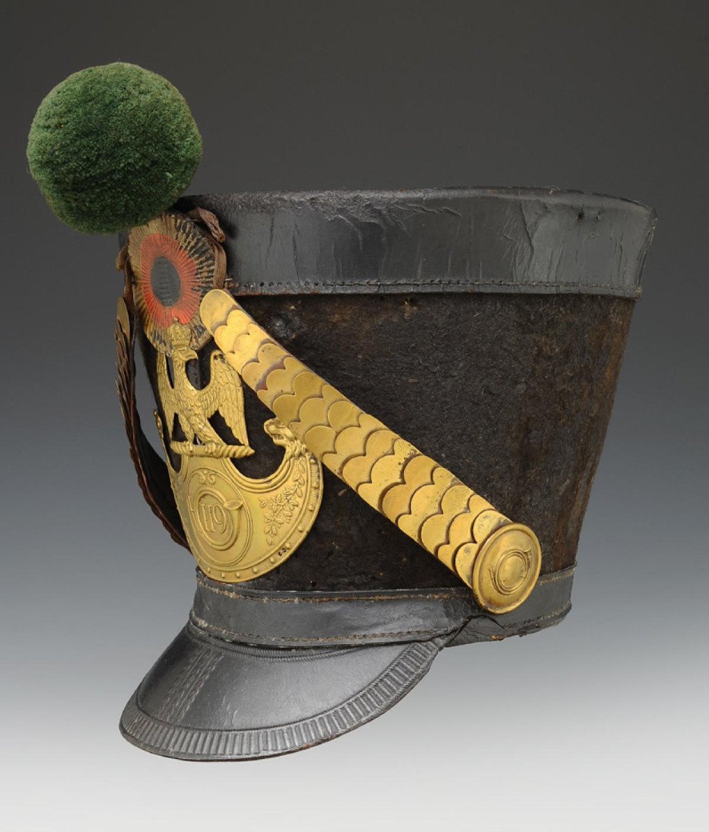 Shako Of The 119th Line Infantry Voltigeurs Regiment, Type 1812, First Empire.