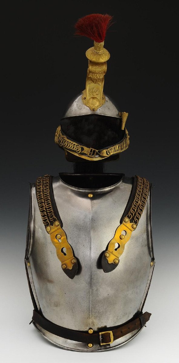 Casque Et Cuirasse De Cuirassiers, Modèle 1858, Second Empire.-photo-3