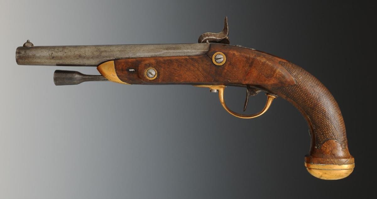 Officer's Pistol, Model 1816 Converted To Percussion, Restoration - July Monarchy. -photo-4