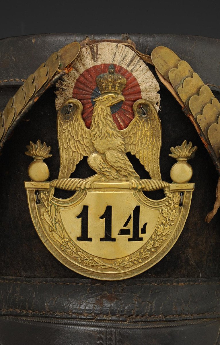 Shako Of Grenadiers Of The 114th Infantry Regiment Of The Line, Model 1812, First Empire. 5652-photo-2