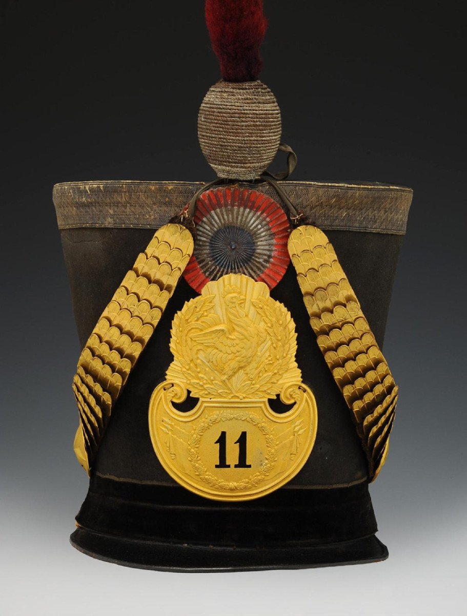 Officer's Shako Of The 11th Infantry Regiment, Model 1830, July Monarchy.-photo-3