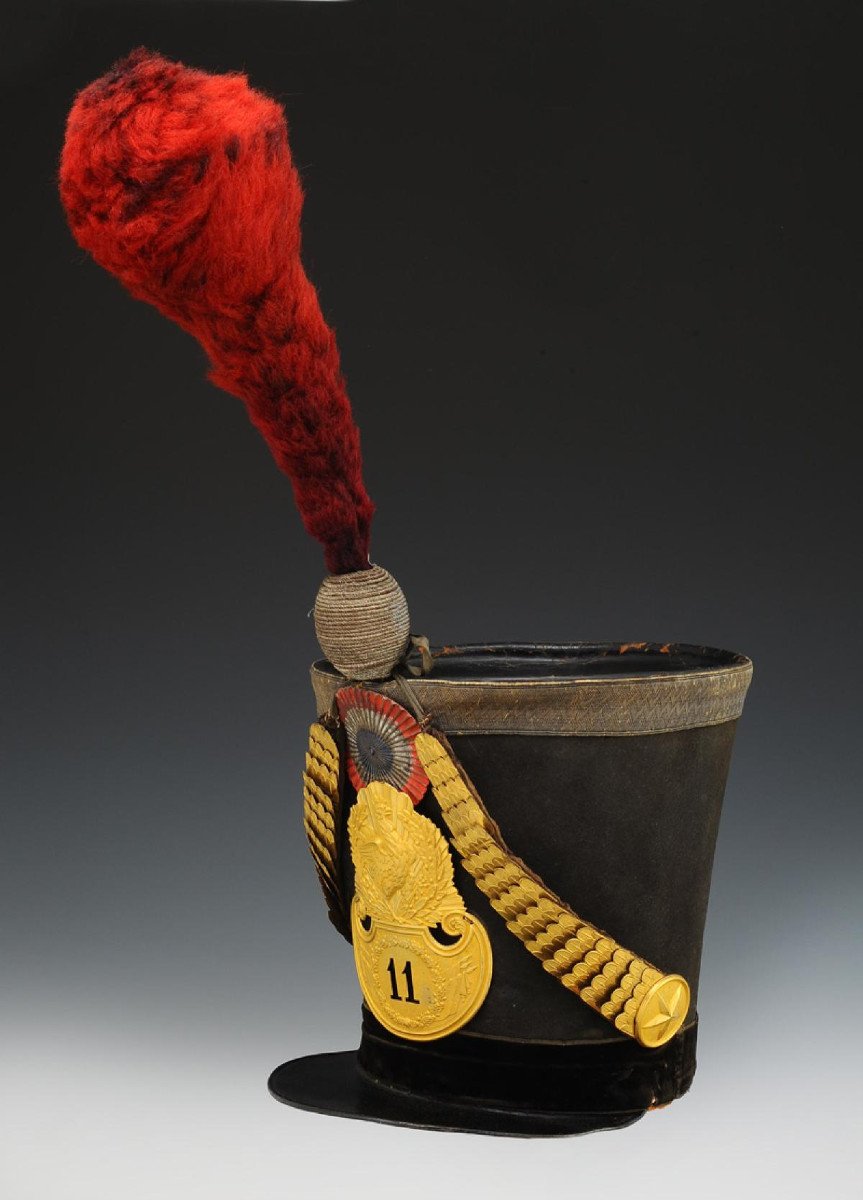 Officer's Shako Of The 11th Infantry Regiment, Model 1830, July Monarchy.