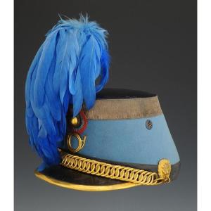 Shako Of Officer Aide-de-camp Of Horse Hunters, Model 1874, Third Republic. 