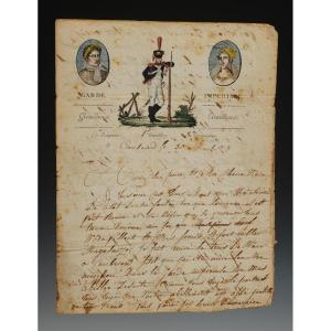 Letter Colors Of The Imperial Guard Grenadiers - Tirailleurs Of Soldier Michel March 30, 1812