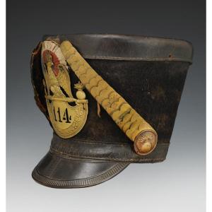 Shako Of Grenadiers Of The 114th Infantry Regiment Of The Line, Model 1812, First Empire. 5652