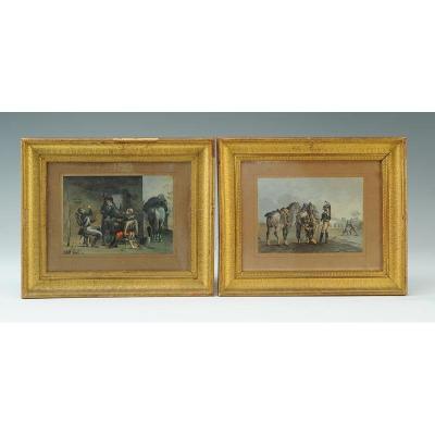 Jolly Colonel Louis-claude : Gouaches Originales, Scènes Militaires Du Premier Empire