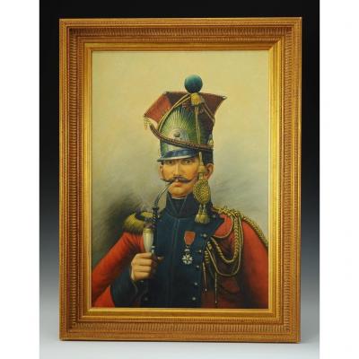Dutch Lancers Officer: Oil On Canvas, First Empire.