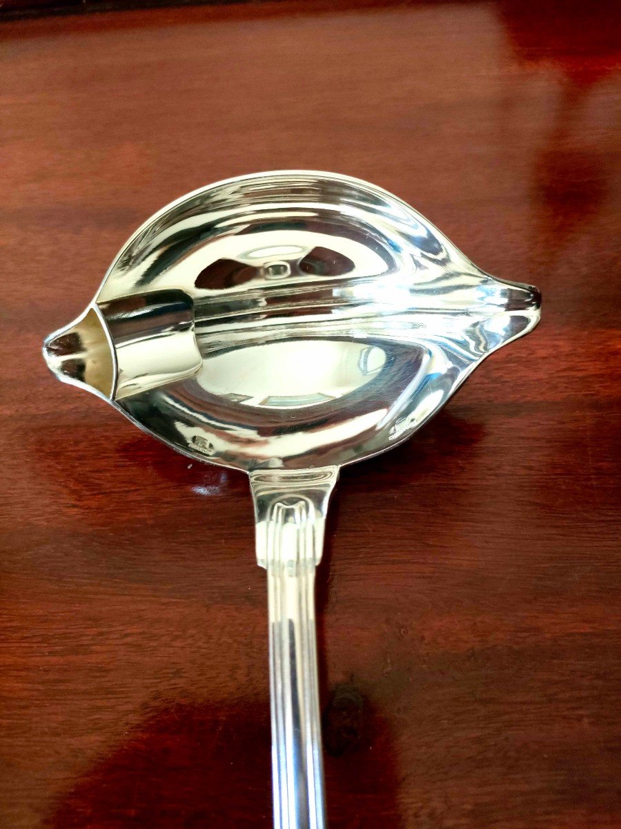 Fat And Lean Sauce Spoon, Christofle, Chinon Model.-photo-4