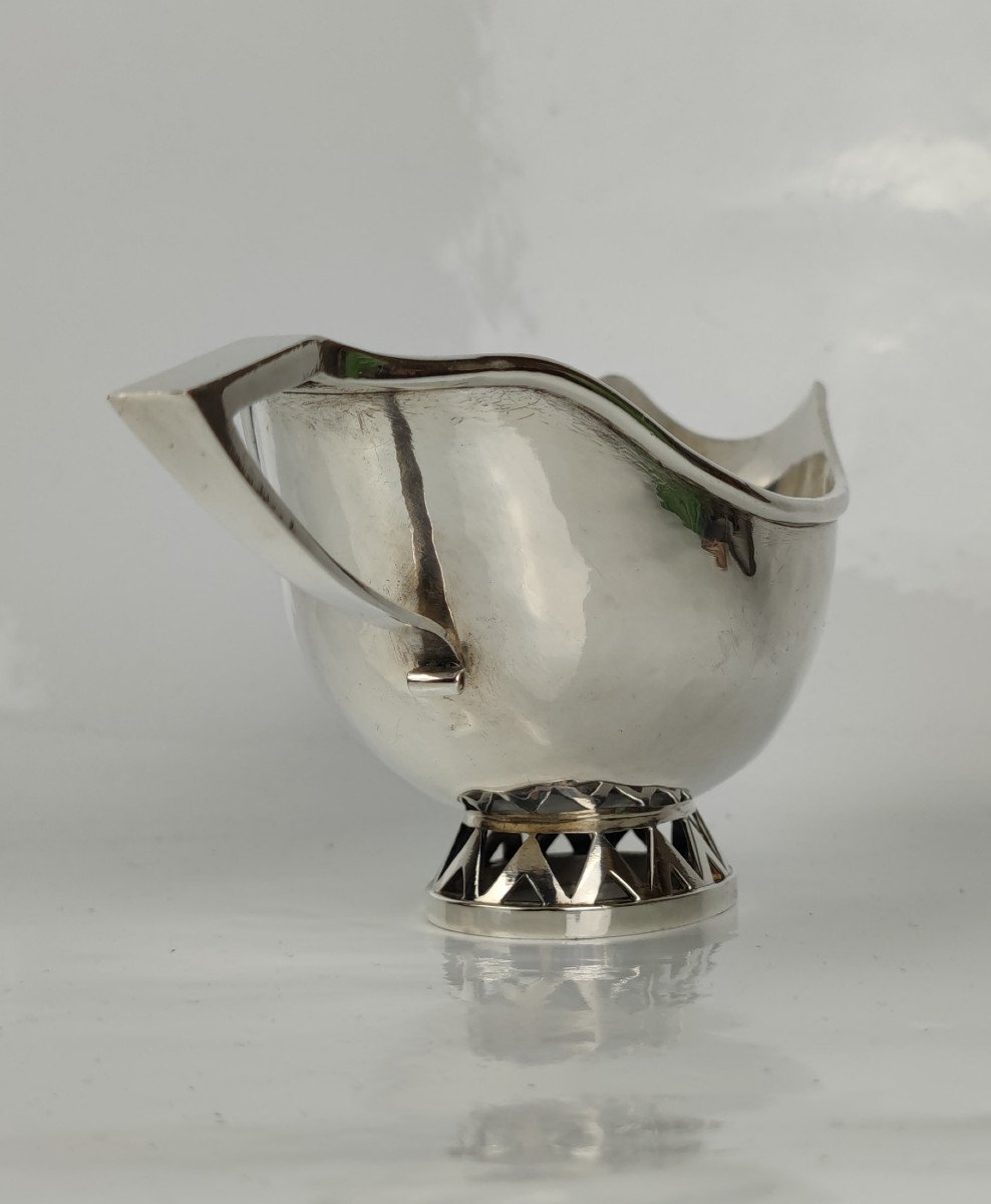 Silver Metal Gravy Boat Circa 1920-photo-1