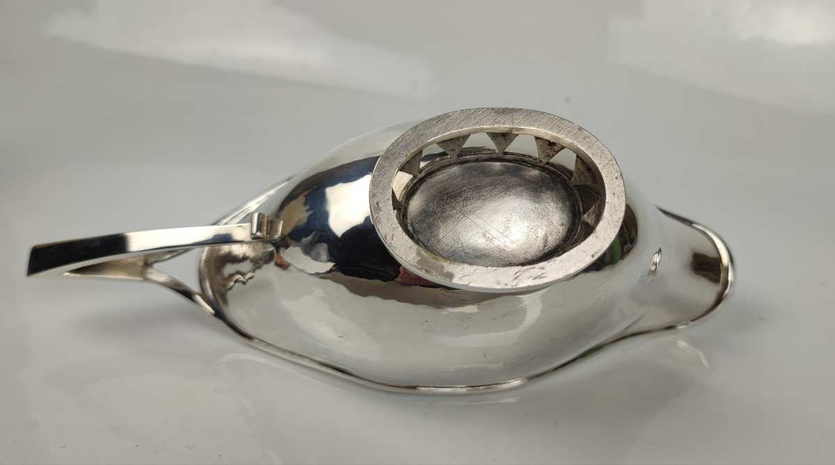 Silver Metal Gravy Boat Circa 1920-photo-4