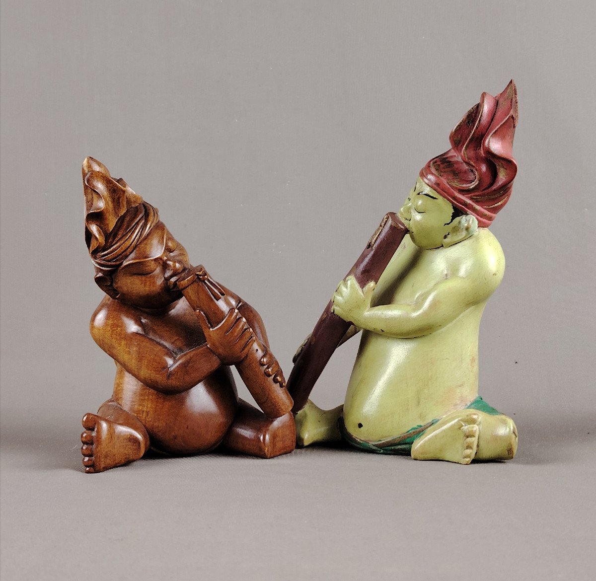 Statuettes En Bois, Bali Vers 1970-80-photo-2