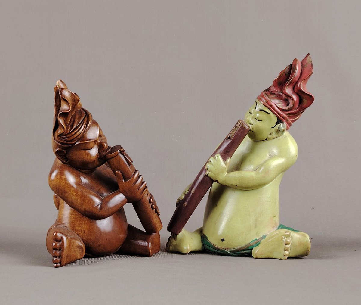 Statuettes En Bois, Bali Vers 1970-80