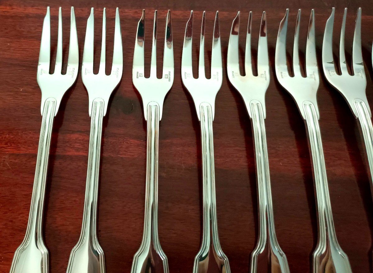 12 Christofle Cake Forks, Chinon Model-photo-2