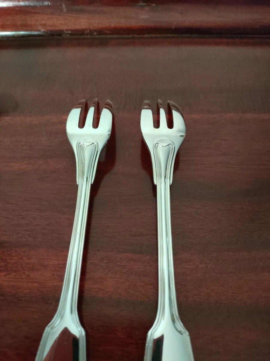 12 Christofle Cake Forks, Chinon Model-photo-2