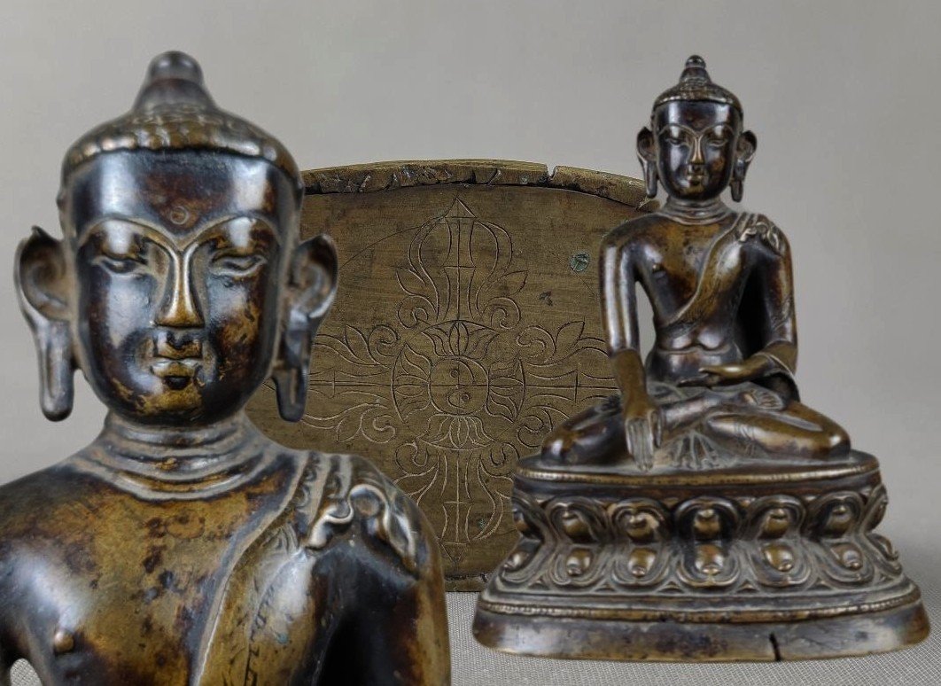 Tibet 17th, Bronze Figure Of Sakyamuni Buddha