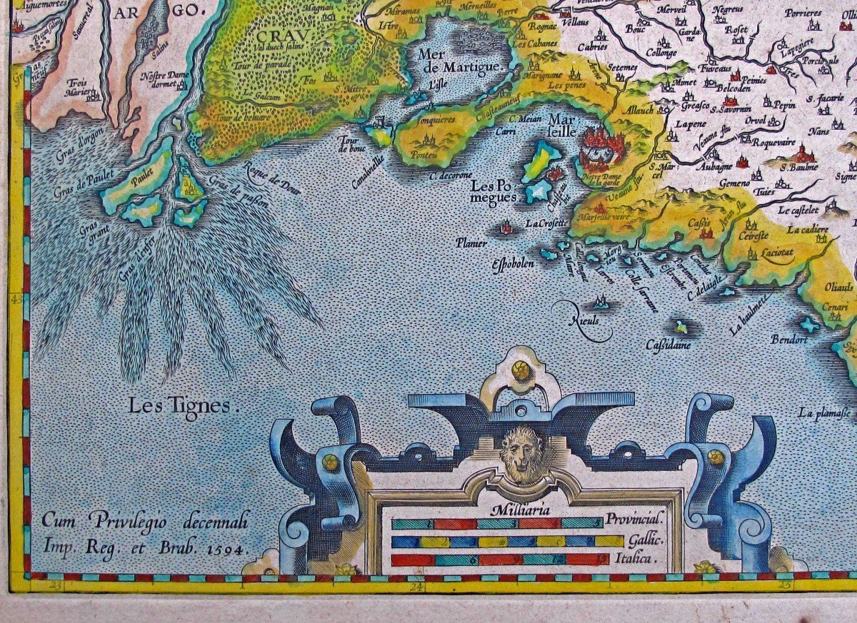 Carte De La Provence 1594 d'Abraham Ortelius-photo-4