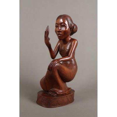 Sculpture Sur Bois, Indonesie, Bali Vers 1930.