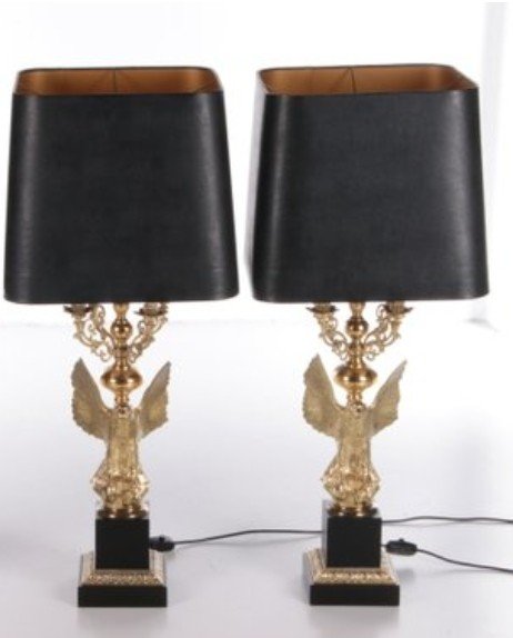 2 Extra Large Hollywood Regency Style Lamps By Deknudt Lighting-photo-2