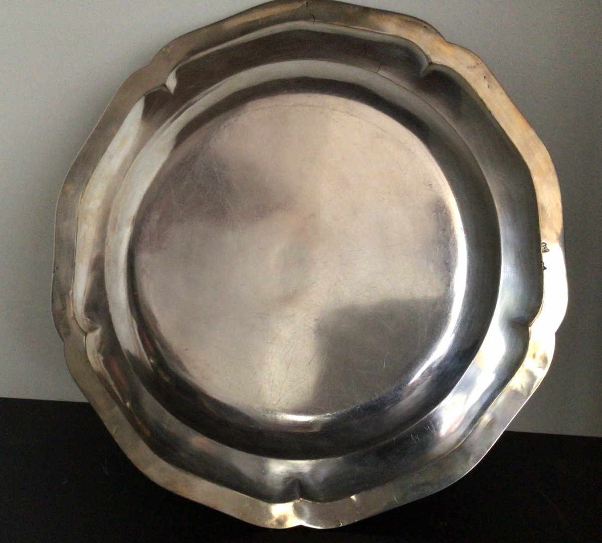 18th Century Sterling Silver Dish, Arms, Louis XV Contour-photo-1