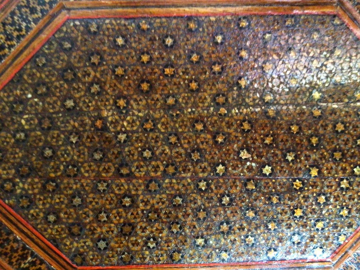 Khatam Kari Mirror Qajar Art Iran Marquetry 19th Century-photo-2