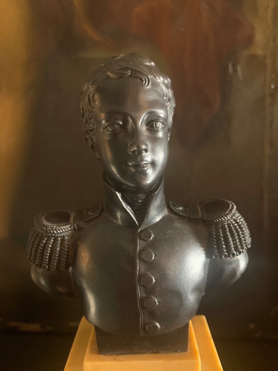 Cast Iron Bust, Henri, Duke Of Bordeaux, Early 19th Century -photo-1