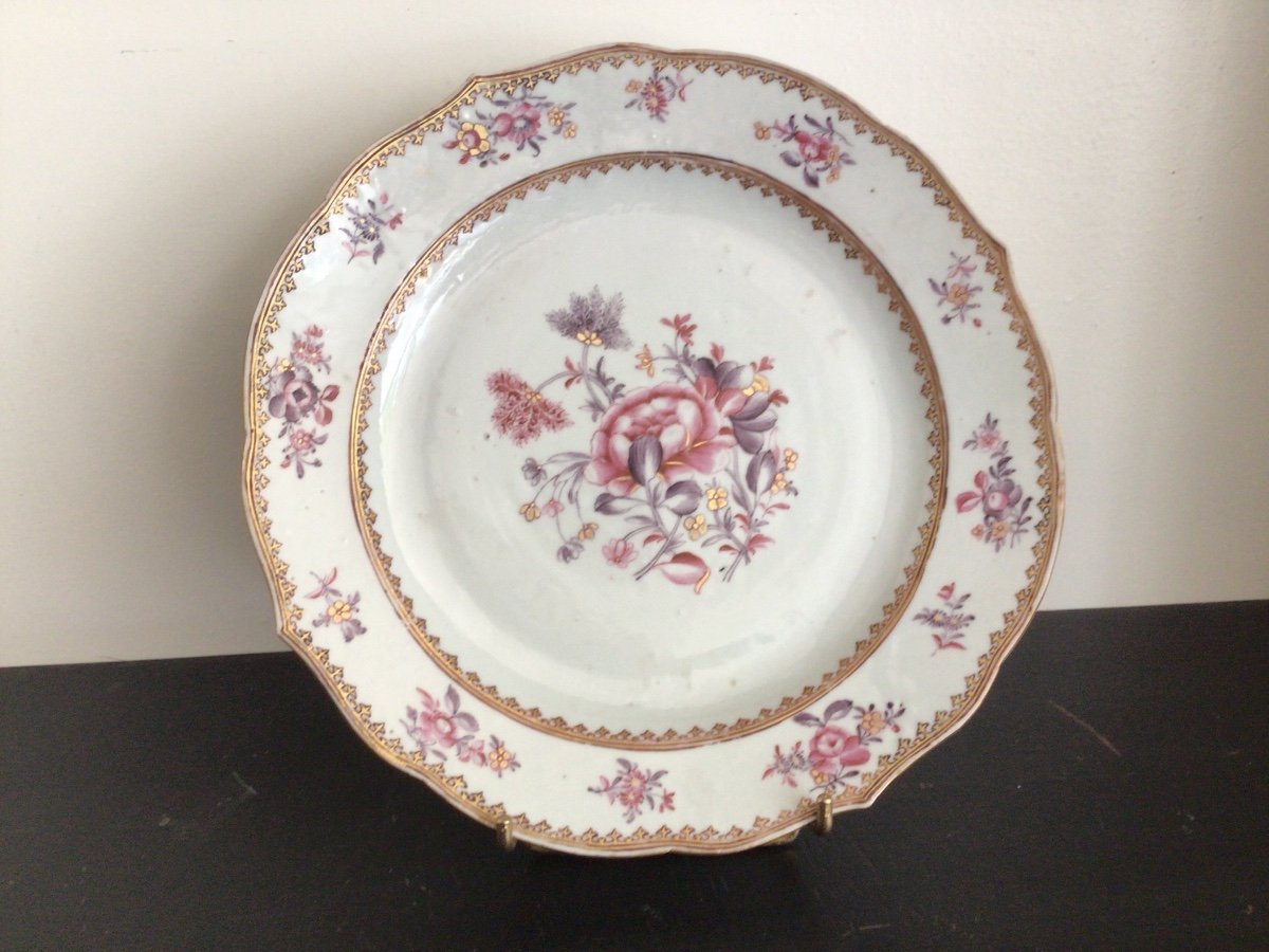 Set Of 3 Plates “compagnie Des Indes” From The 18th Century -photo-5