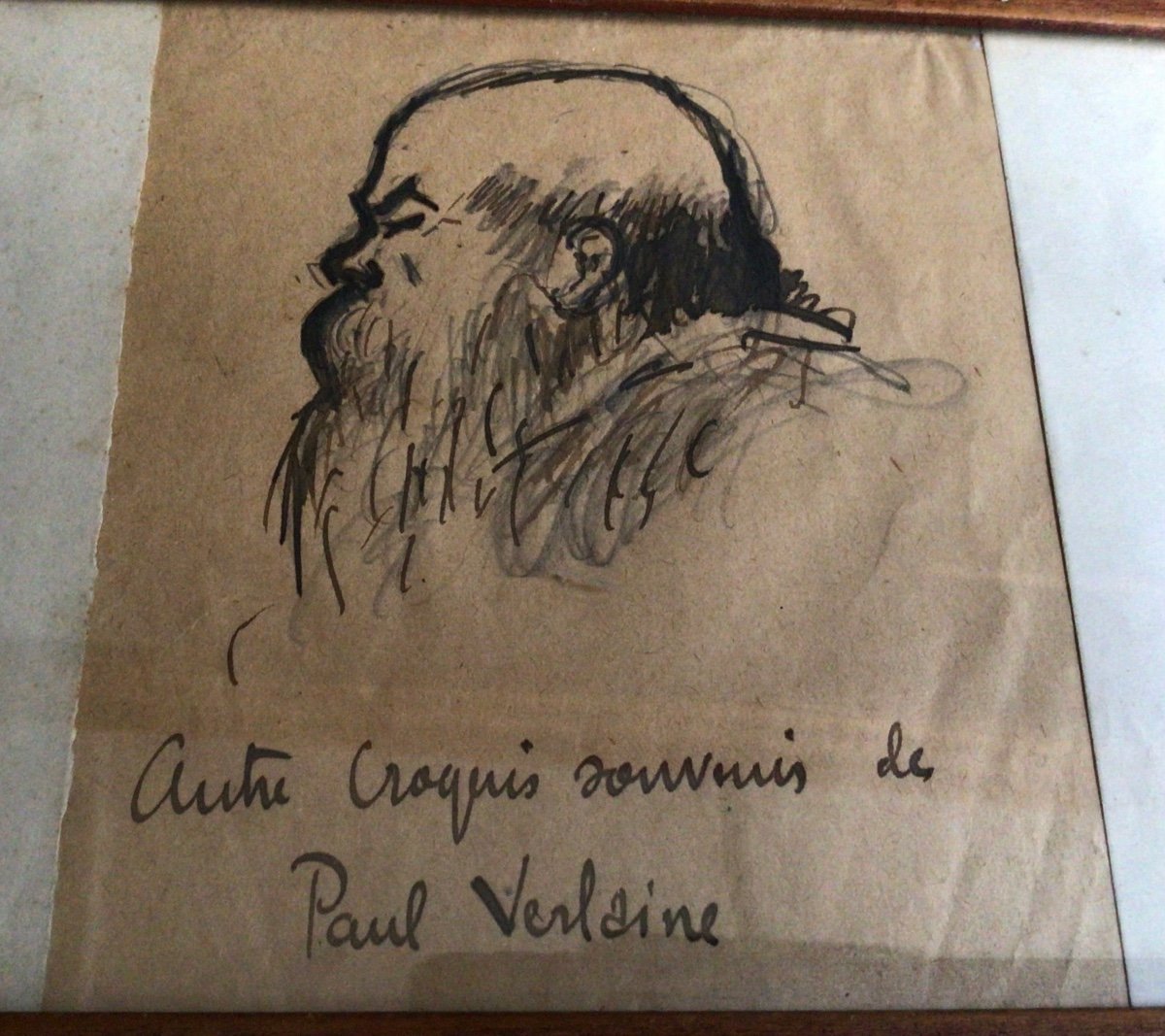 3 Dessins Portraits De  Verlaine Vers 1895 Par Jehan Rictus -photo-3