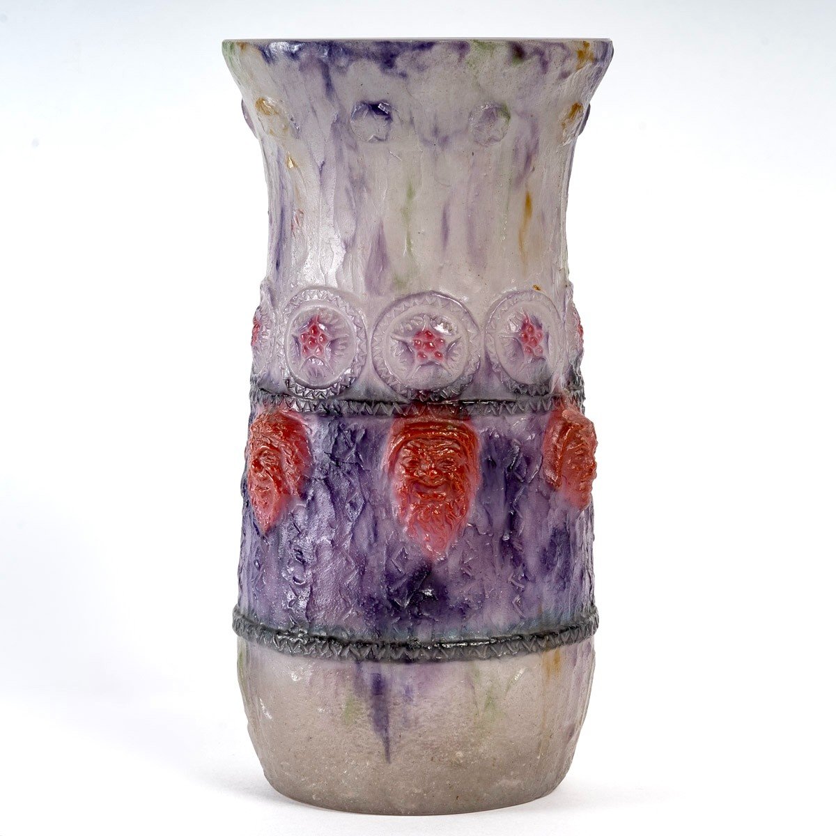 1922 Gabriel Argy Rousseau - Vase Tragi Comique Pâte De Verre-photo-4